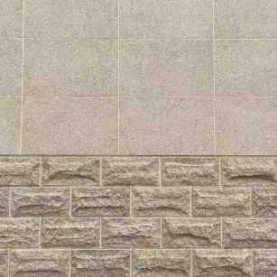 沧州 黄金麻自然面蘑菇石配荔枝面干挂