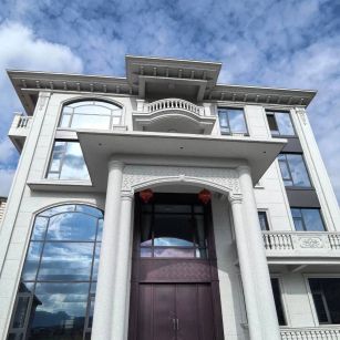 沧州白麻别墅外墙干挂石材效果示例