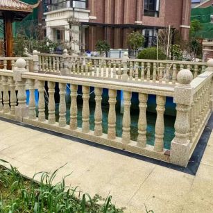 沧州黄金麻花岗岩石材栏杆，扶手，将军柱，花瓶柱