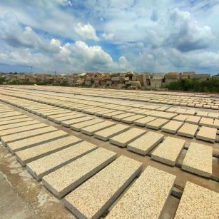 沧州 黄金麻荔枝面花岗岩石材地铺石防护中