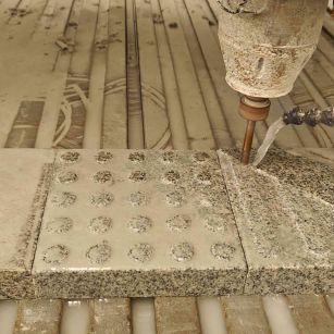 沧州 芝麻白花岗岩石材盲人石、盲道石、盲点石