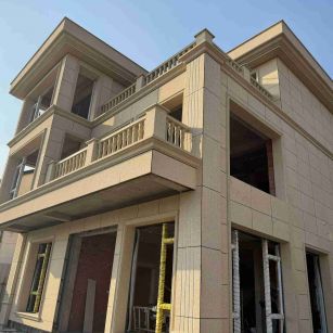 沧州 黄金麻花岗岩石材荔枝面外墙干挂效果展示