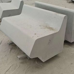 沧州 芝麻白花岗岩异形坐凳，石凳