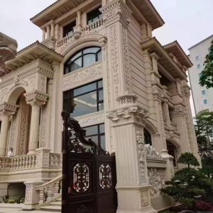 沧州 黄金麻花岗岩别墅外墙干挂效果展示