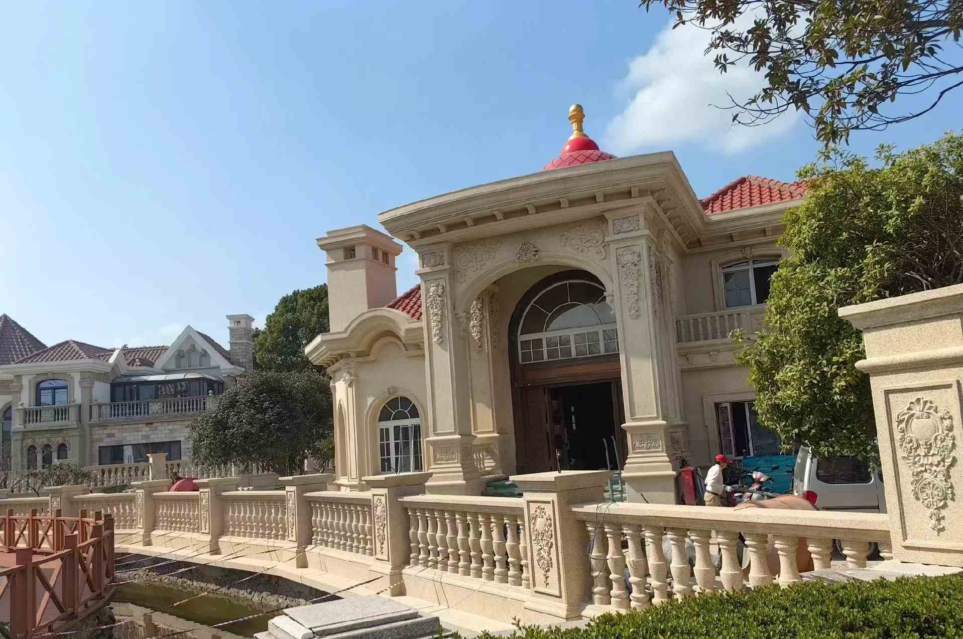 沧州 黄金麻花岗岩欧式别墅