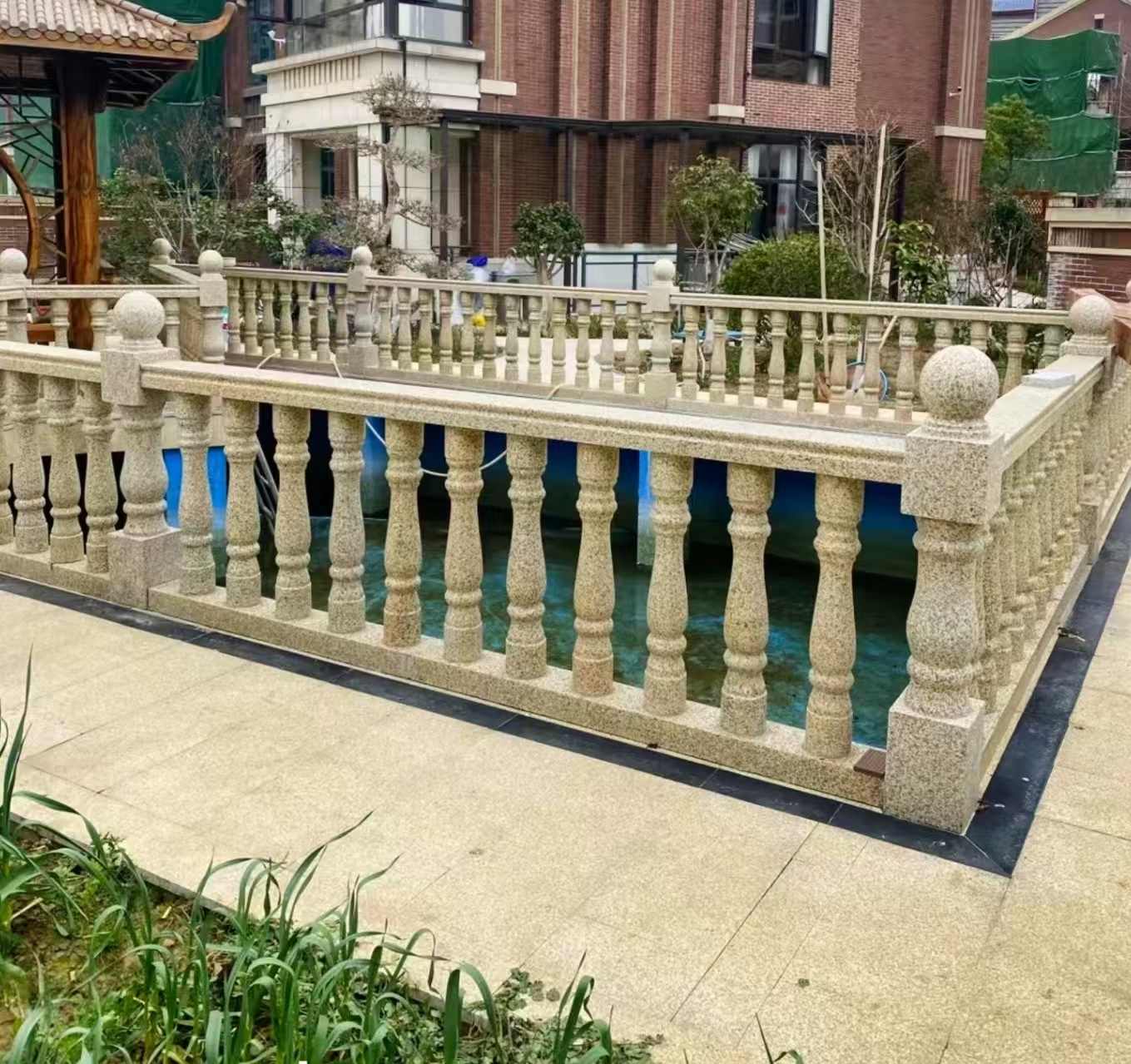 沧州黄金麻花岗岩石材栏杆，扶手，将军柱，花瓶柱