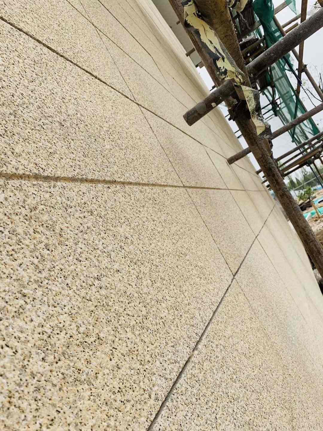 沧州 黄金麻花岗岩荔枝面外墙干挂石材效果示例