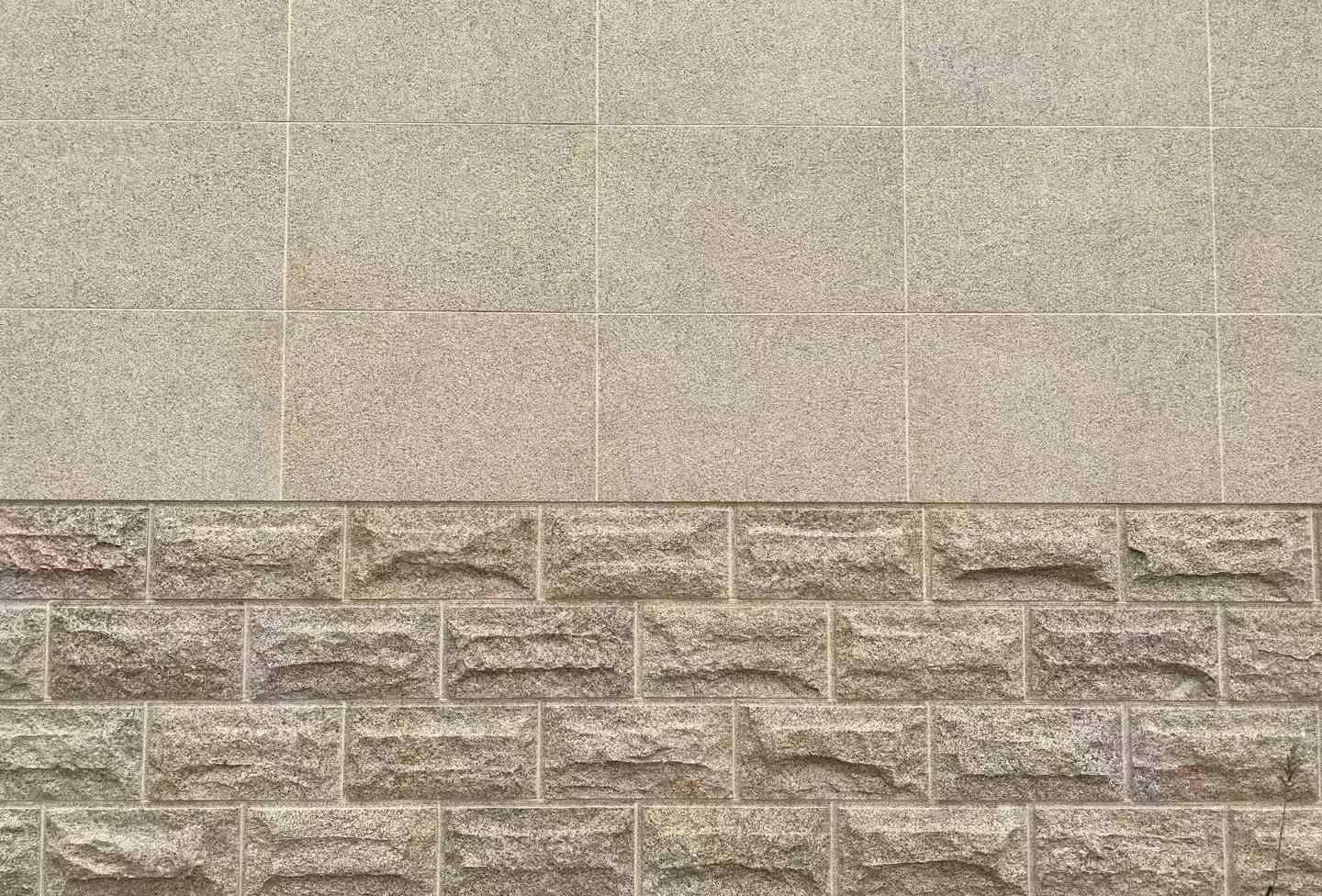 沧州 黄金麻自然面蘑菇石配荔枝面干挂