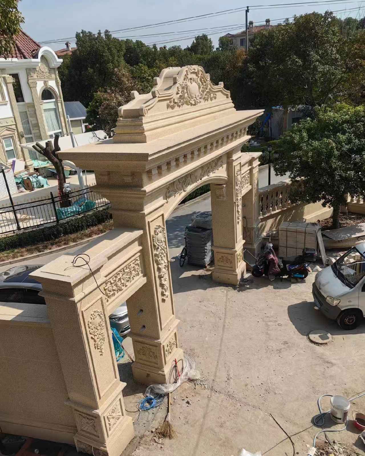 沧州 黄金麻荔枝面花岗岩别墅门楼