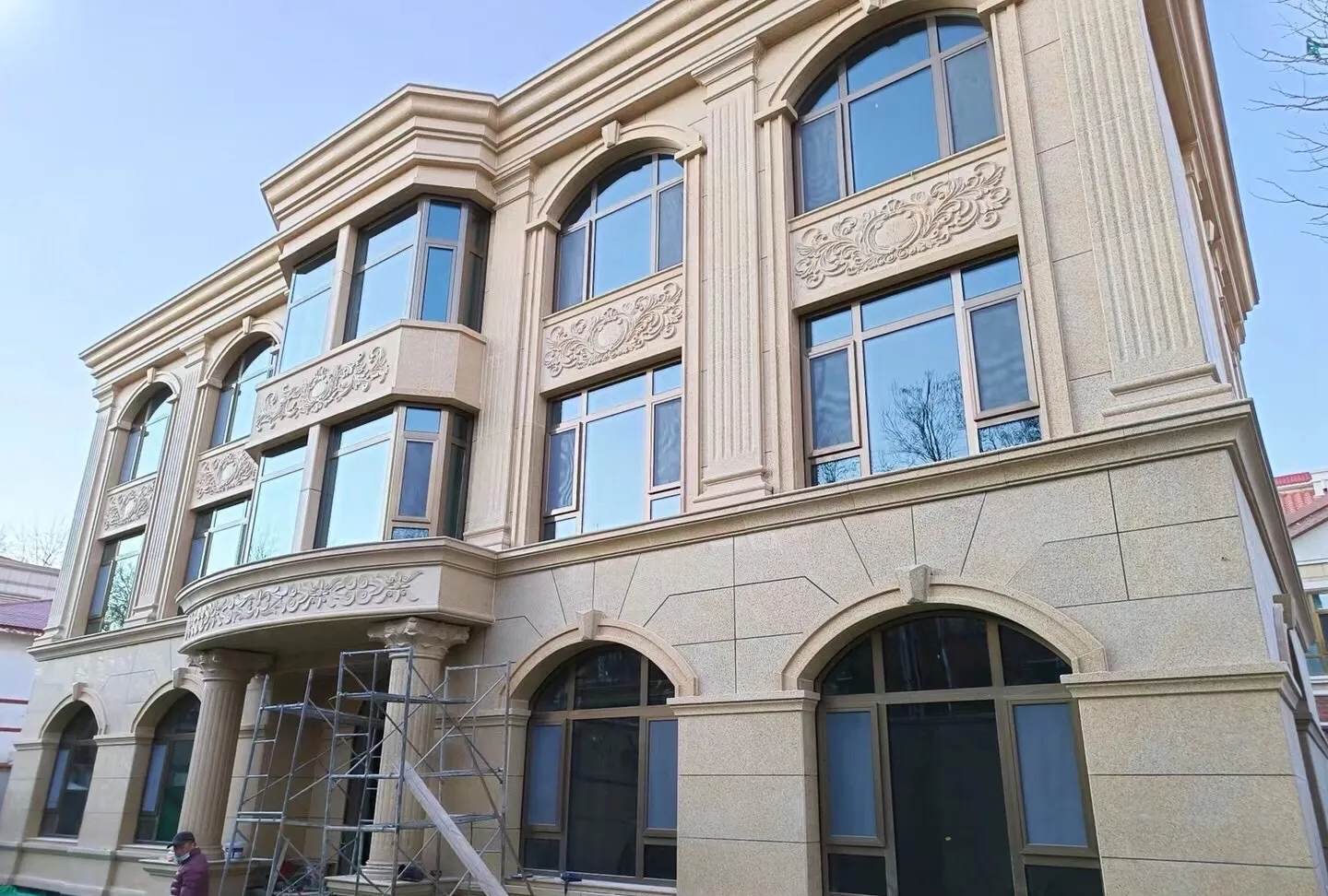 沧州 黄金麻花岗岩别墅外墙干挂